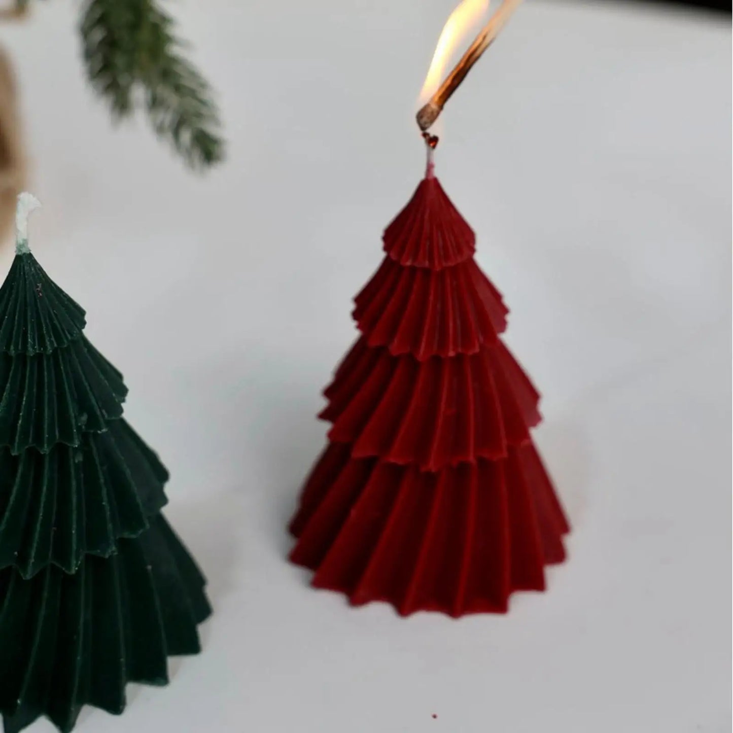 Christmas Tree Scented Candles - Rotating Shape, Holiday Gift Box