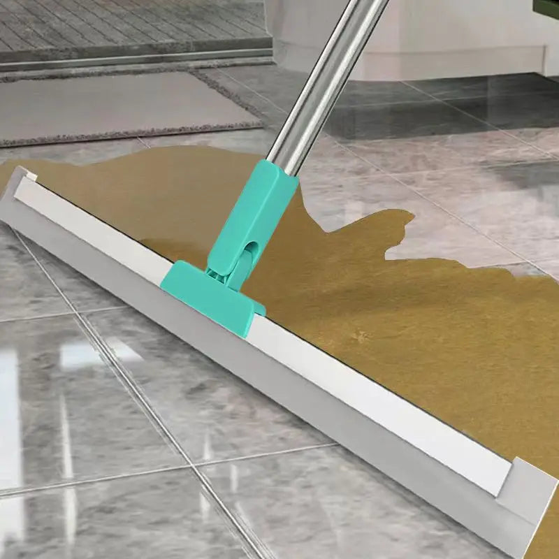 Steven Store™ Bathroom Flat Mop - Ultra-thin, lightweight design with an absorbent microfiber pad and built-in wringer mechanism for efficient bathroom cleaning.