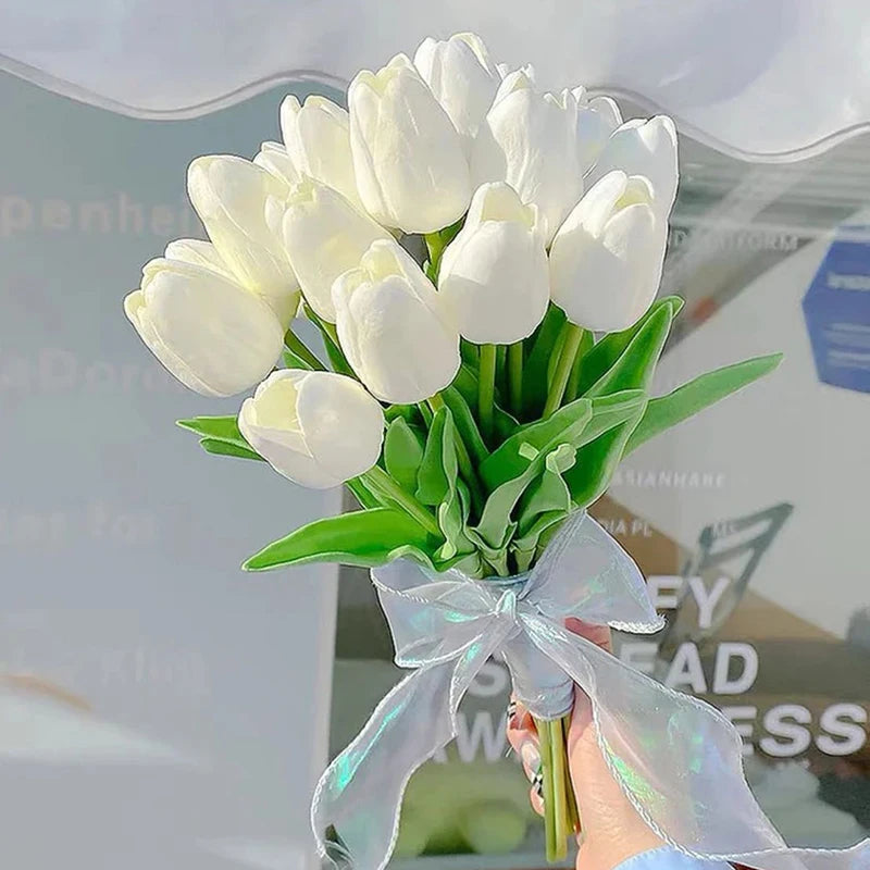 Timeless Elegance: 35cm Artificial Tulip Bouquets for Wedding Ceremony and Home Decor