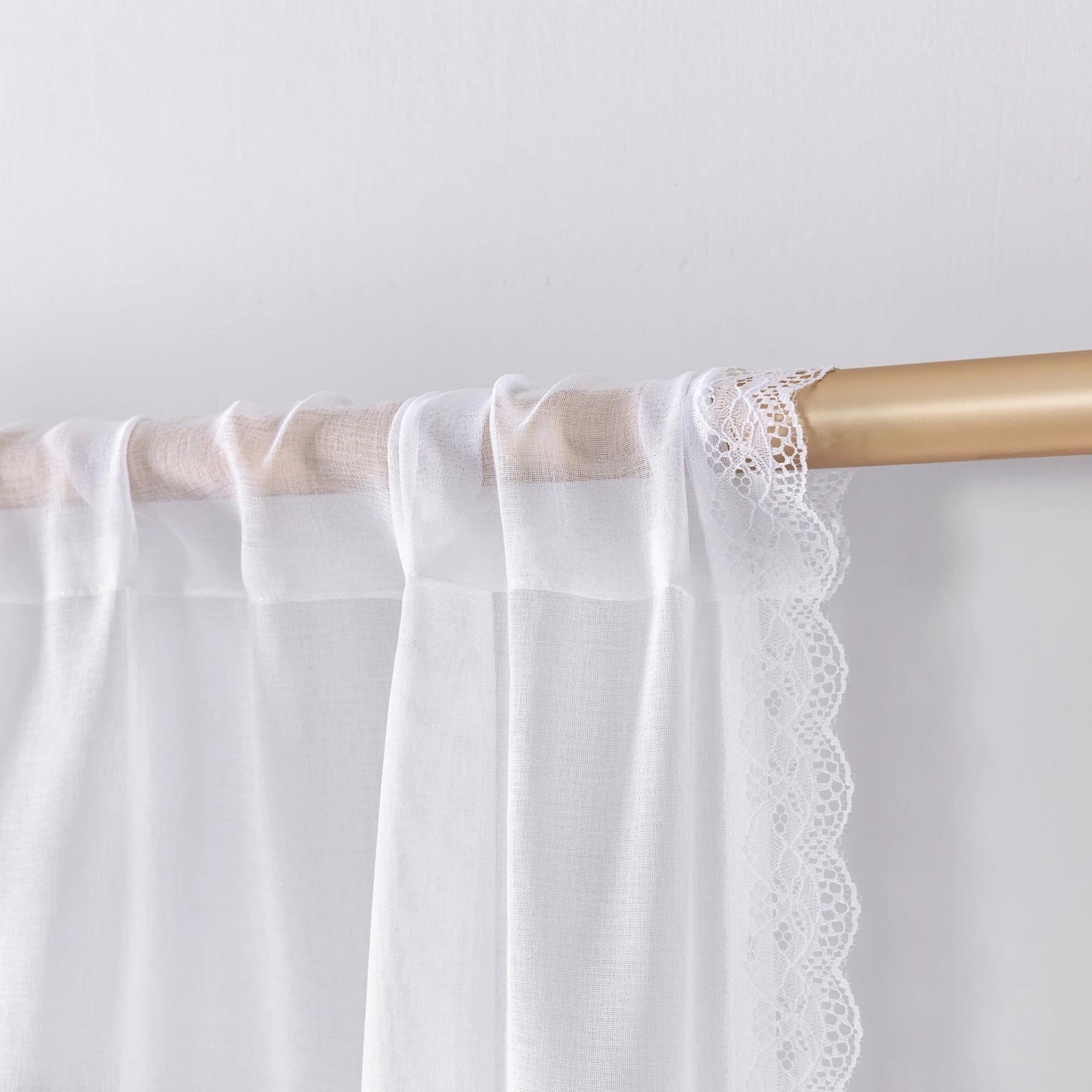 Embroidered Lace Sheer Valance Curtains: Elegant Window Dressing for Kitchen and Bedroom