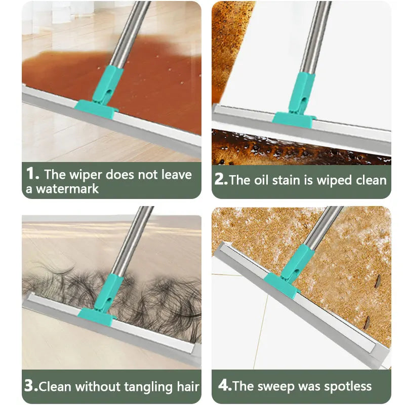 Steven Store™ Bathroom Flat Mop - Ultra-thin, lightweight design with an absorbent microfiber pad and built-in wringer mechanism for efficient bathroom cleaning.