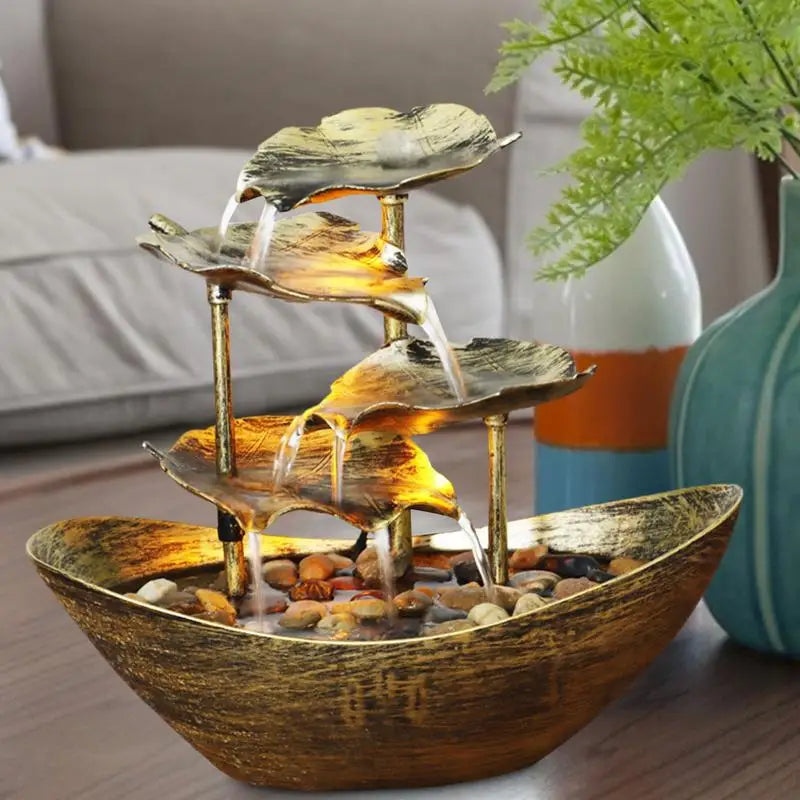 Steven Store™ 4-Tier Tabletop Water Fountain - Elegant and tranquil tabletop fountain, perfect for home or office décor.