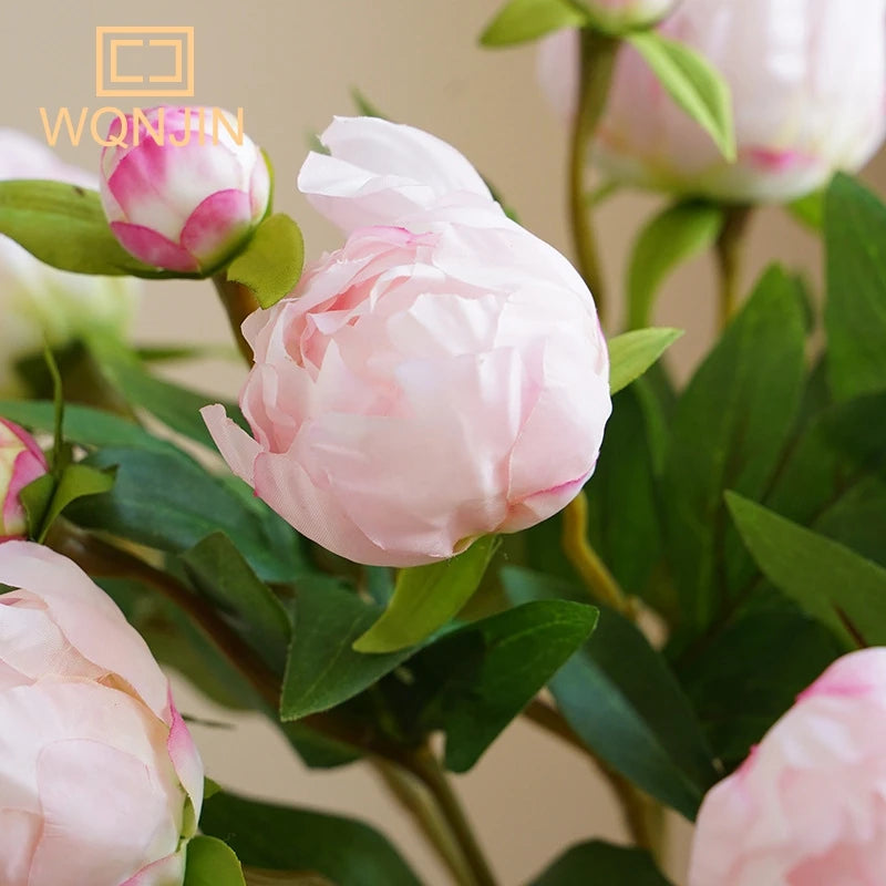 European Elegance: Simulated Peony Silk Flower Arrangement for Wedding and Home Decor
