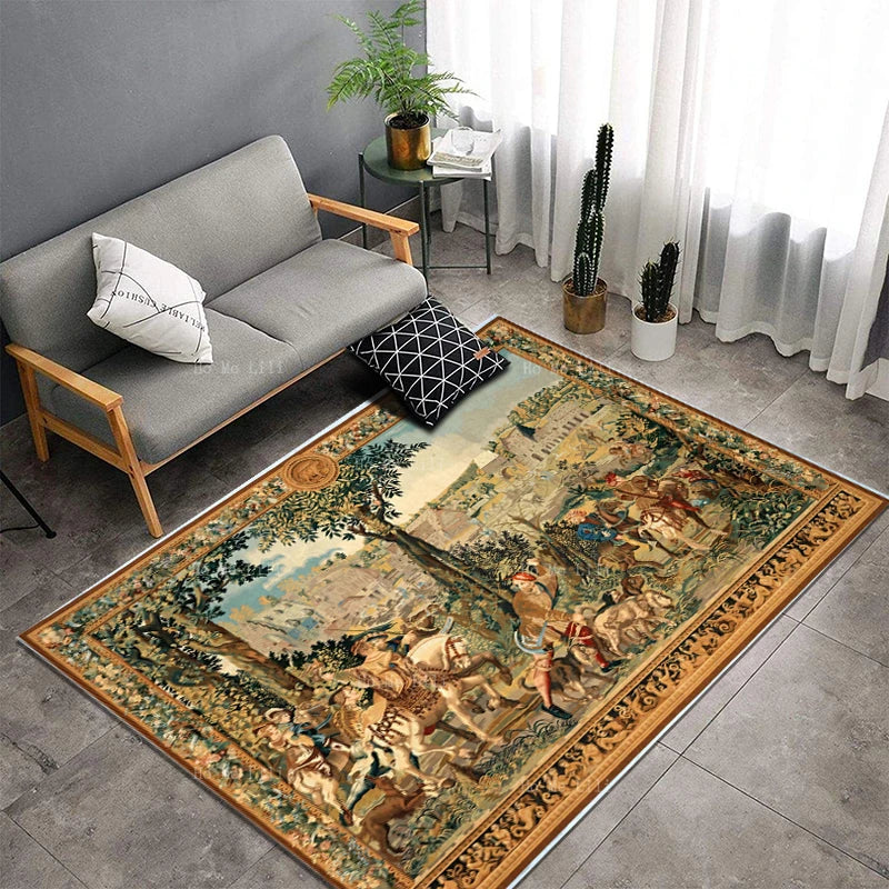 Steven Store™ Medieval Flemish Nobles Anti-Slip Carpet - Elegant carpet with medieval Flemish nobles design, featuring high-quality materials and anti-slip backing for safety and style.