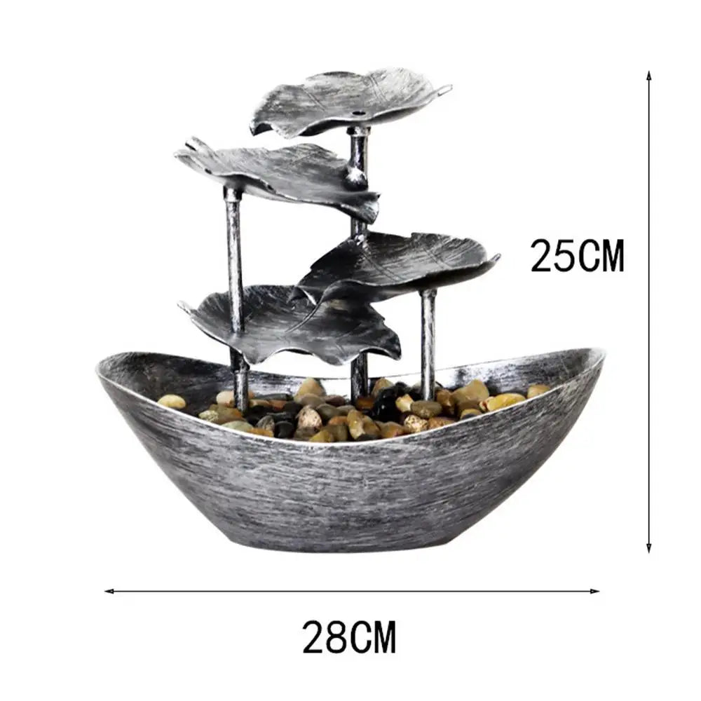 Steven Store™ 4-Tier Tabletop Water Fountain - Elegant and tranquil tabletop fountain, perfect for home or office décor.