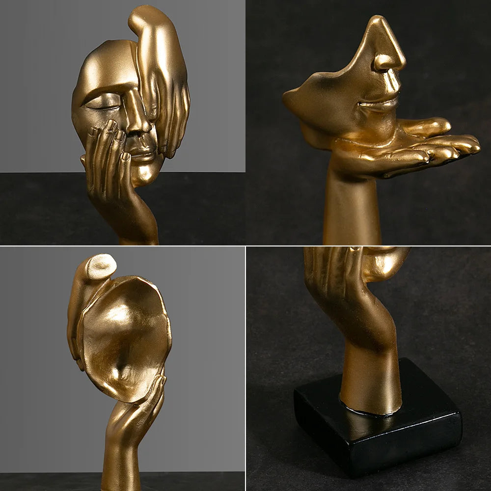 Resin Abstract Mask Statues