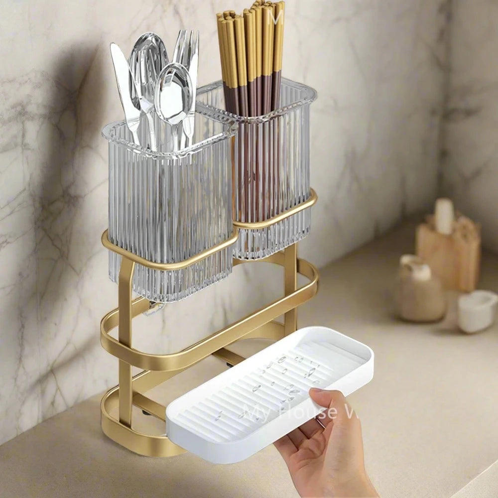 Steven Store™ Sink-Mounted Cutlery Storage Rack: Durable and space-saving cutlery organizer for the kitchen