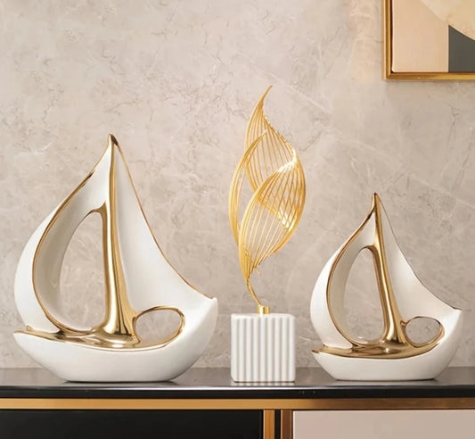 Sail Away in Style: Ceramic Luxury Sailboat Sculpture