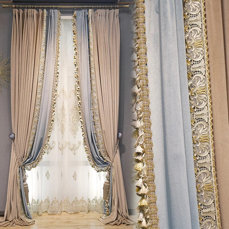 Luxury European French Curtain Royal Flannel Noble