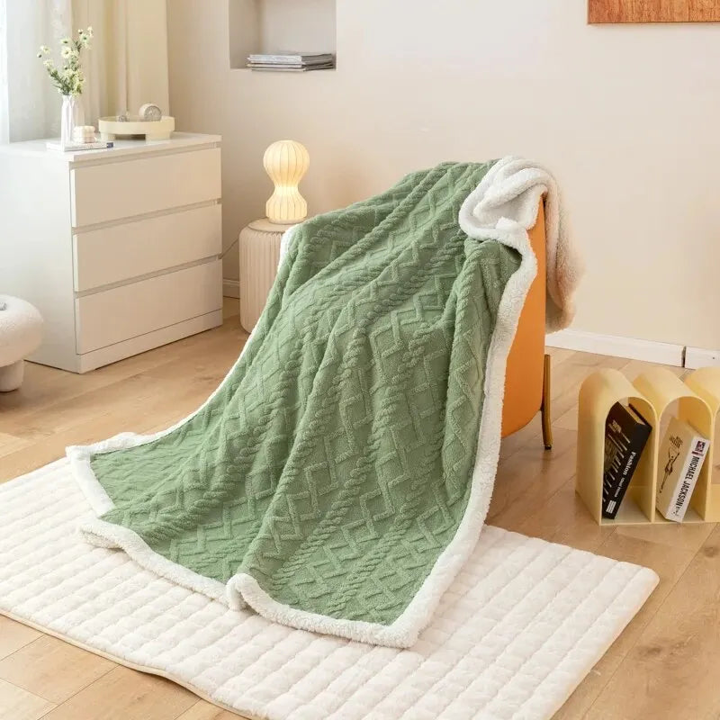 Steven Store™ Lamb Wool Tapestry Blanket: Soft and cozy lamb wool blanket with artistic tapestry design