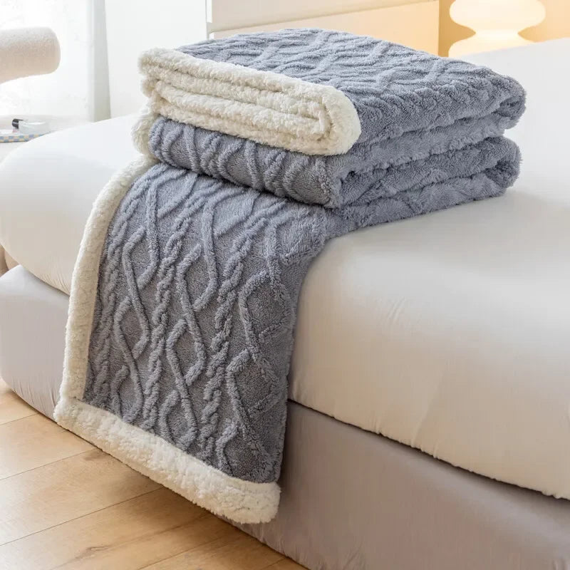 Steven Store™ Lamb Wool Tapestry Blanket: Soft and cozy lamb wool blanket with artistic tapestry design