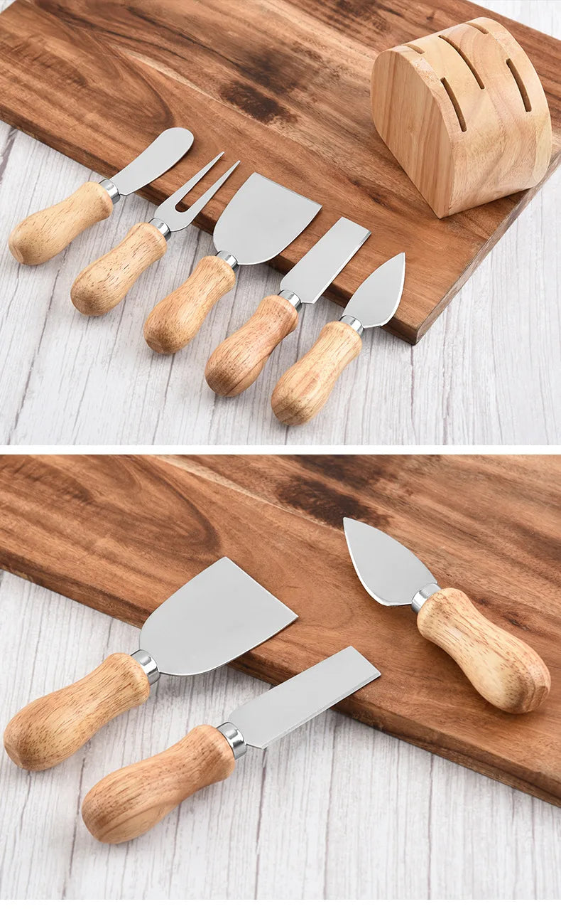 Steven Store™ Elegant Stainless Steel Cheese Knives Set: Stylish cheese knives for serving and enjoying cheeses