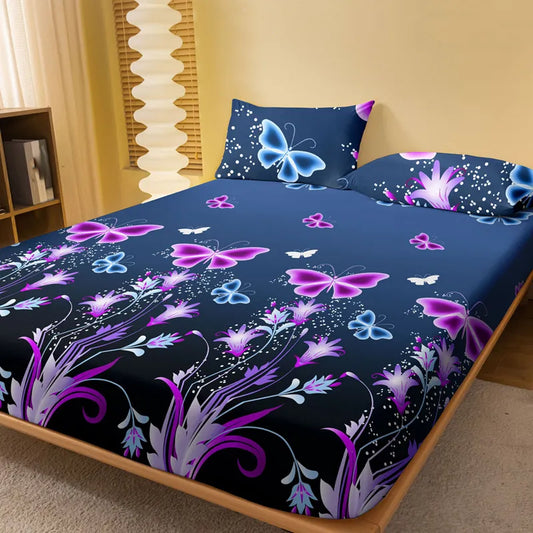 Steven Store™ Plant Printing Sanded Bedspread: Soft and luxurious sanded fabric with botanical print design