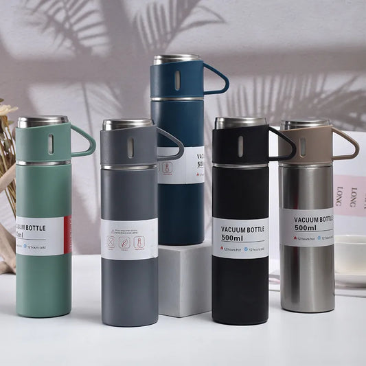 Steven Store™ Stainless Steel Vacuum Flask Gift Set: Elegant and durable vacuum flask with accessories in a gift box