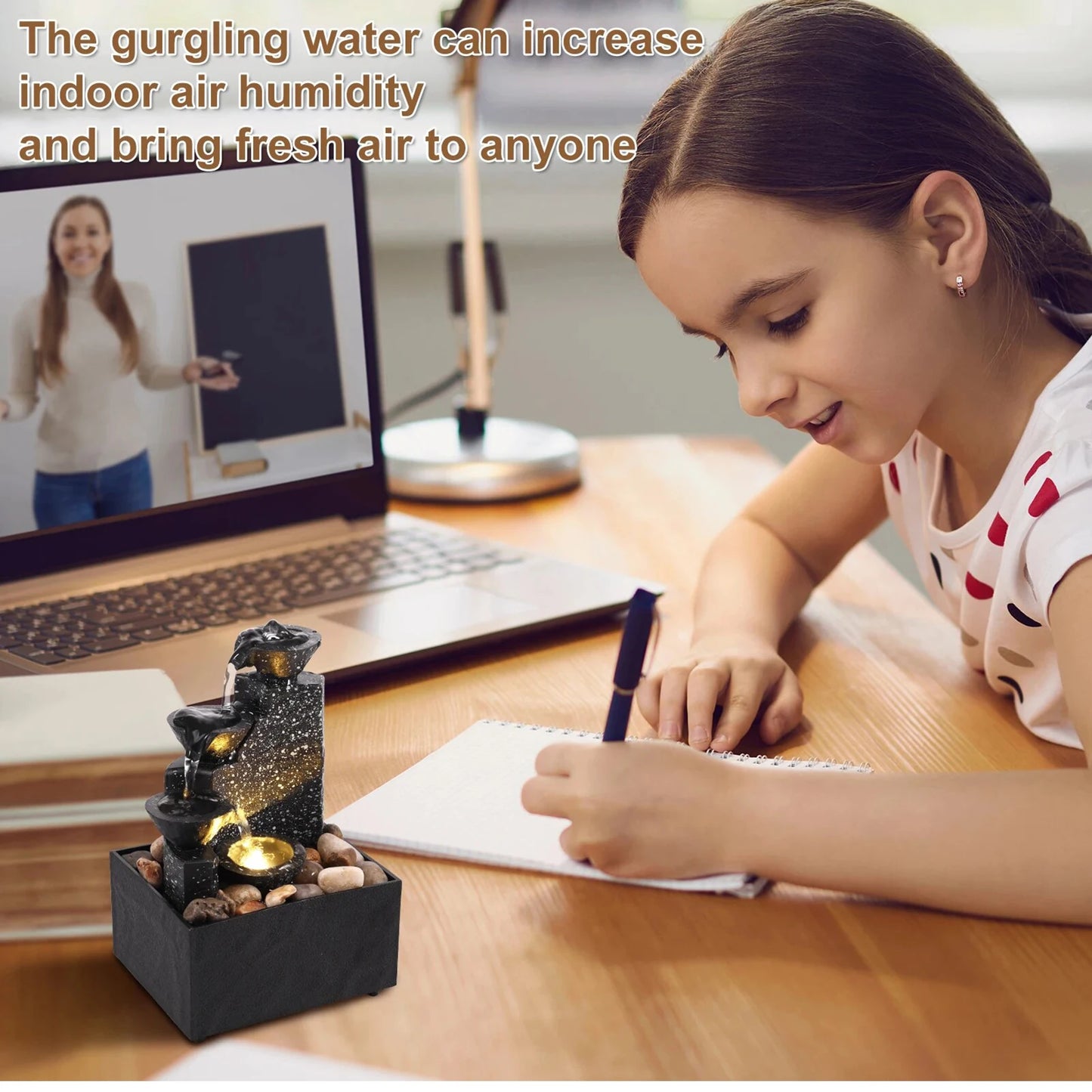 Elegance in Motion: Desktop Ornament USB Charging Water Fountain