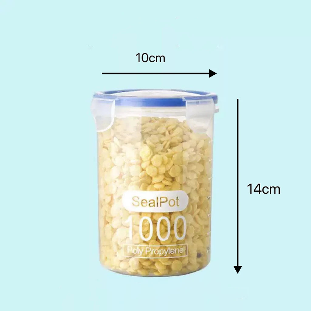 Steven Store™ Transparent Plastic Cereal Jars: Airtight and easy-pour cereal storage solution