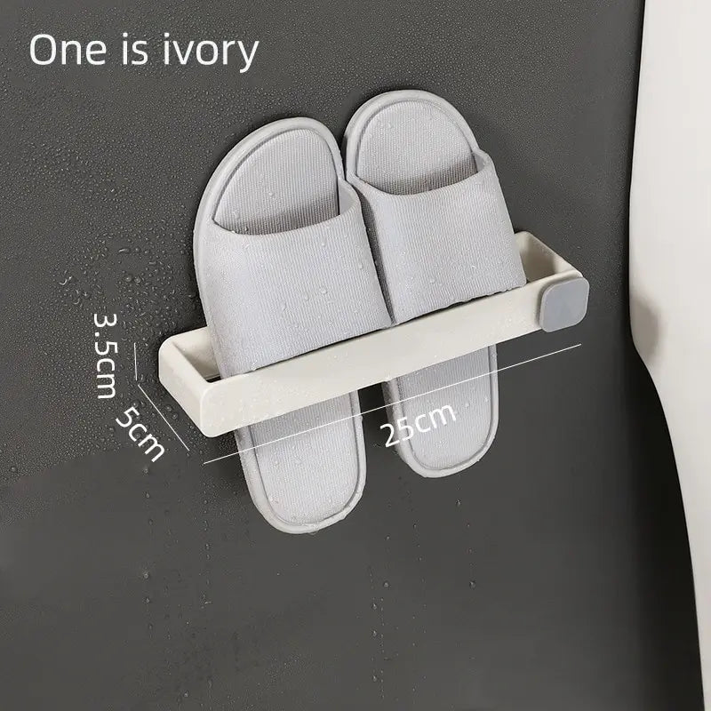 Steven Store™ Wall-Mounted Bathroom Slipper Shelf - Durable and stylish wall-mounted shelf for organized bathroom slipper storage.