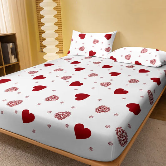 Simple Fashion Love Print Sanded Bedspread: Cozy and Stylish Addition to Any Bedroom