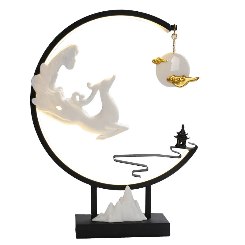 lamp ring flying to the moon creative backflow incense burner