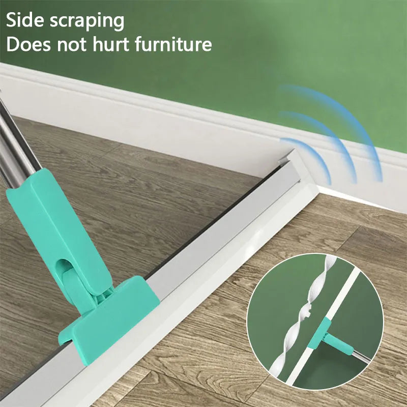 Steven Store™ Bathroom Flat Mop - Ultra-thin, lightweight design with an absorbent microfiber pad and built-in wringer mechanism for efficient bathroom cleaning.