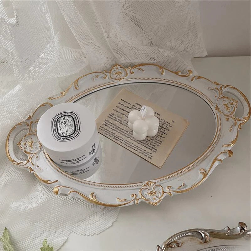Steven Store™ Plastic Mirror Tray: Elegant and durable tray for home decor, organization, and serving