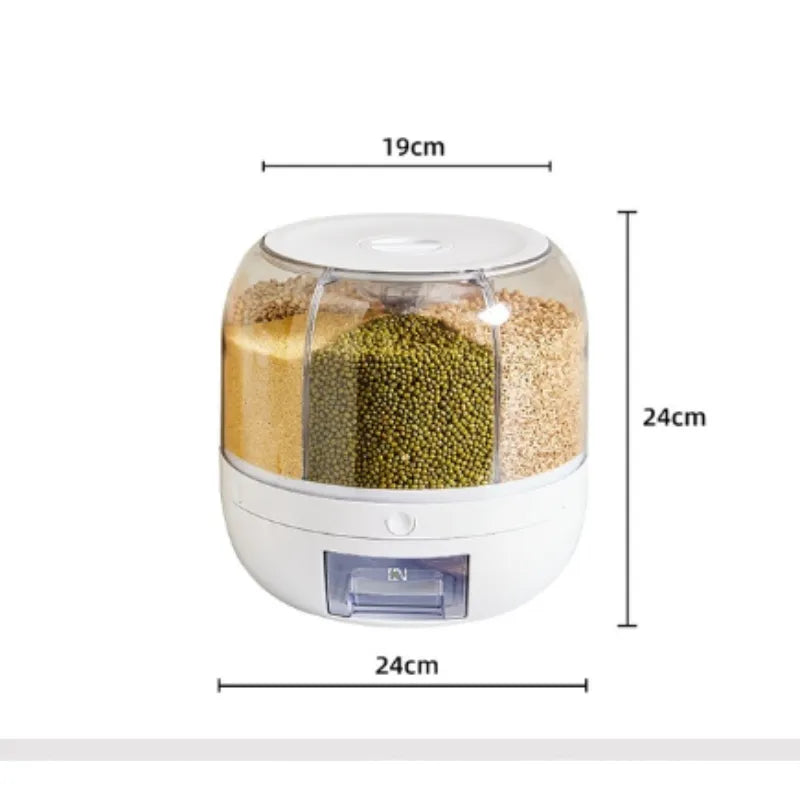 Steven Store™ Rotating Rice Dispenser: Convenient and efficient rice storage solution