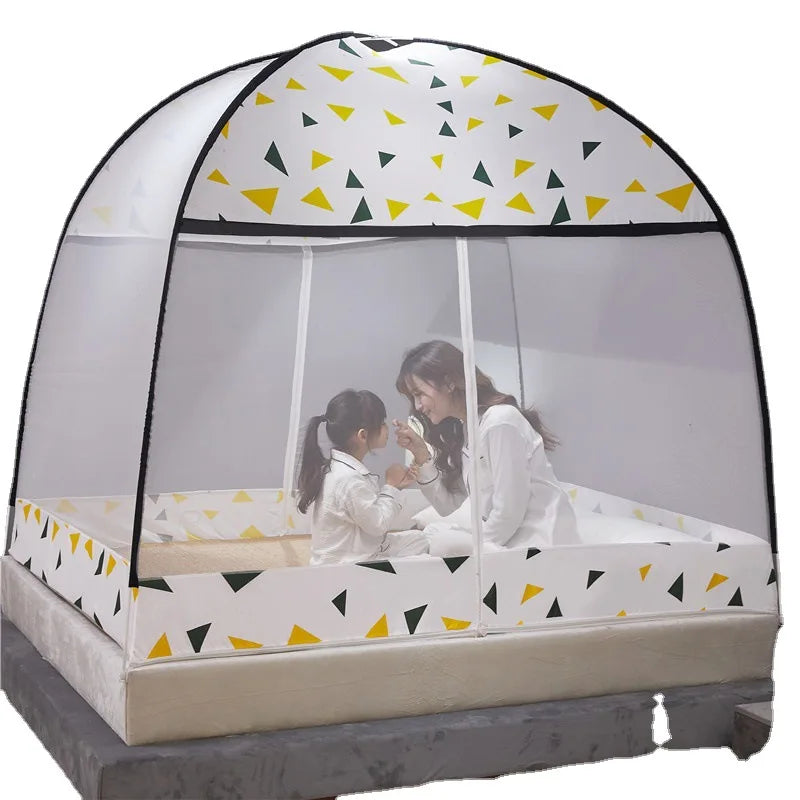 Mosquitera para yurta sin instalación: individual densificada para el hogar para dormitorio de estudiantes, doble de 1,5 m, mosquitera plegable de 1,8