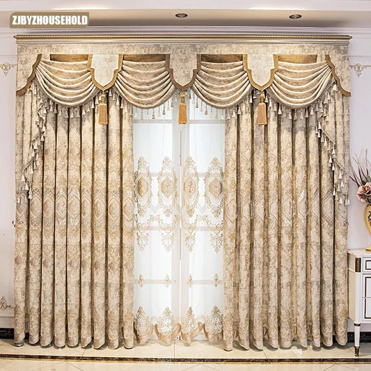 Blackout curtain hollow embroidered European-style