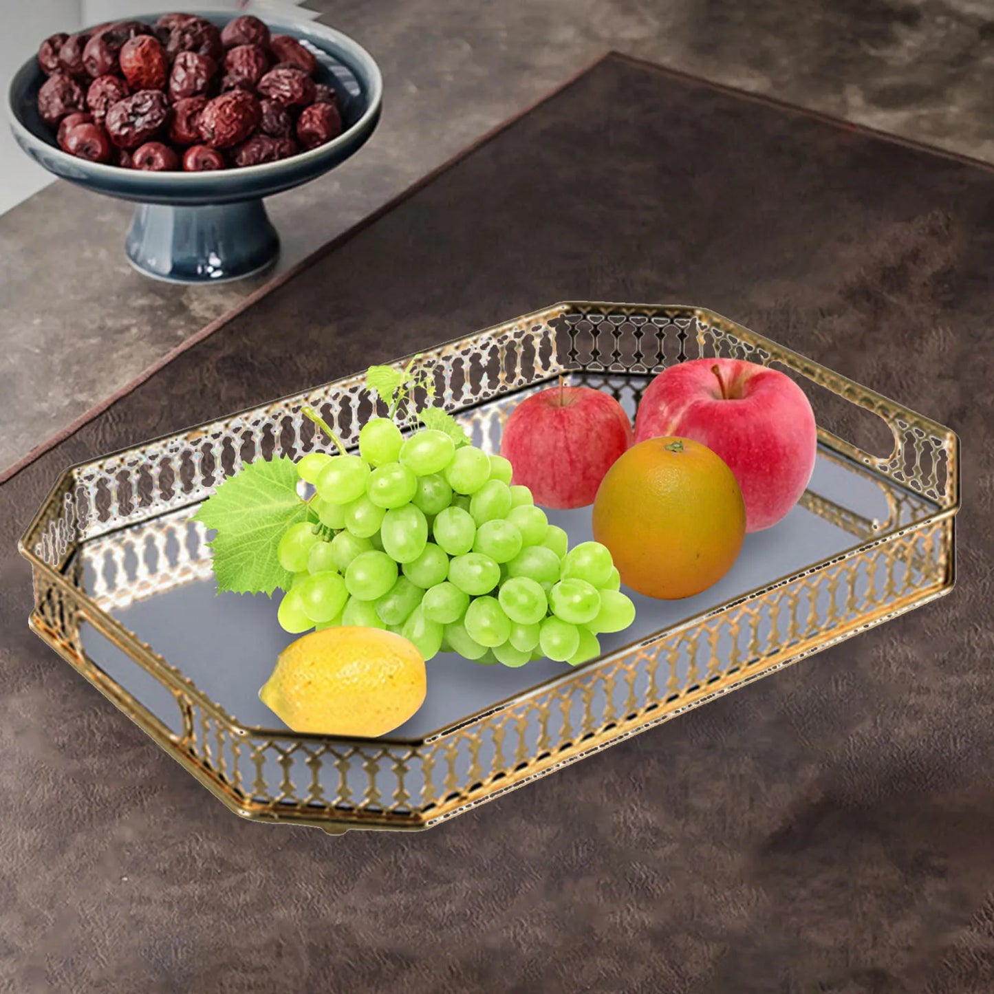 Steven Store™ Decorative Mirror Tray: Elegant mirror tray for organizing and showcasing items