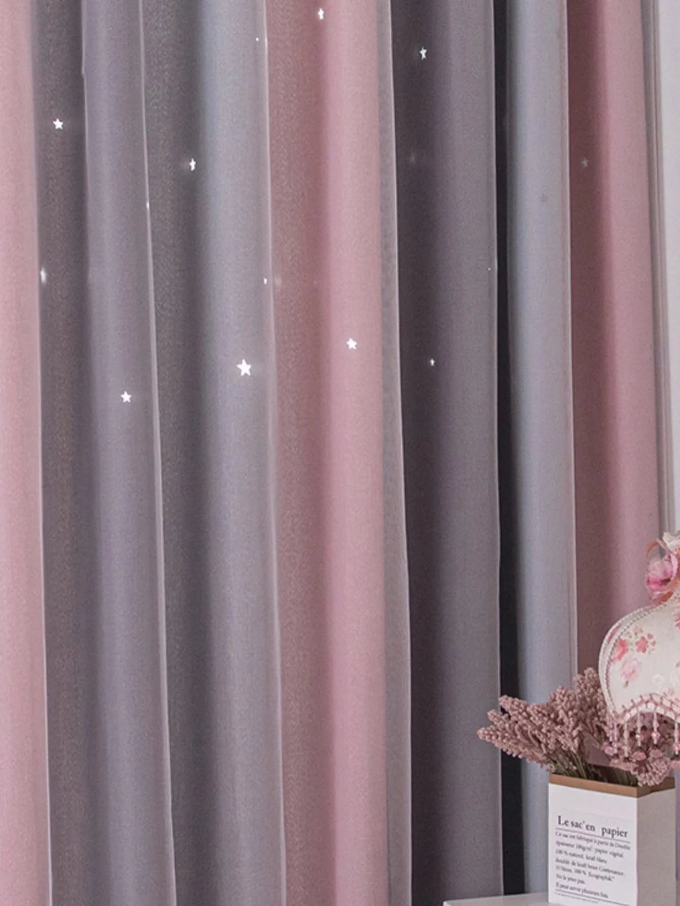 Steven Store™ Silver Twinkle Star Blackout Curtains: Elegant and functional for privacy and comfort