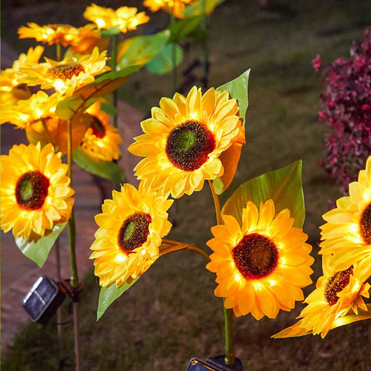 Steven Store™ LED Solar Sunflower Lights - Charming solar-powered sunflower-shaped lights for outdoor decoration, ideal for gardens and patios.