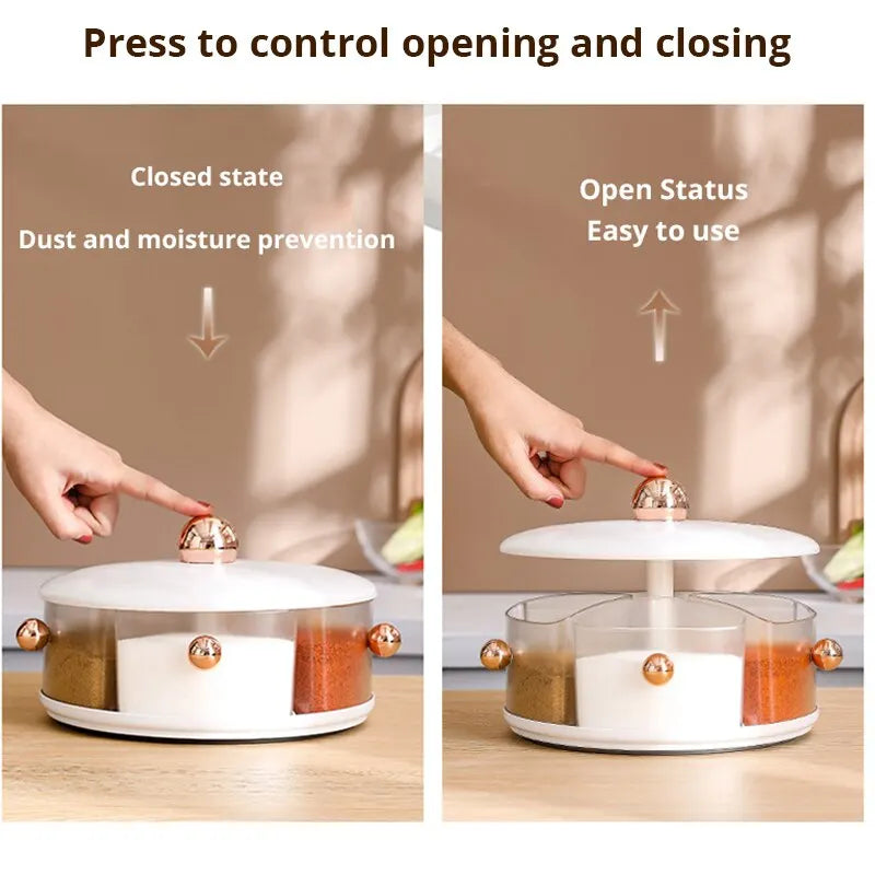 Steven Store™ Rotating Multigrid Seasoning Box: Convenient and stylish spice storage solution