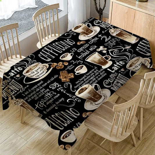 Retro Coffee Pattern Tablecloth