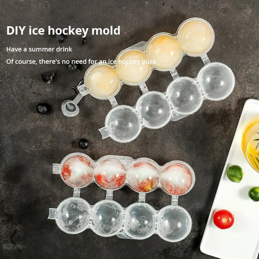 4-Hole Transparent Kitchen Ice Cube Maker: Versatile Ice Cream and Popsicle Mold