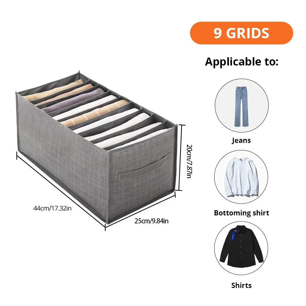 Steven Store™ 9-Grid Non-Woven Storage Box: Durable and foldable storage solution with nine compartments for efficient home organization.