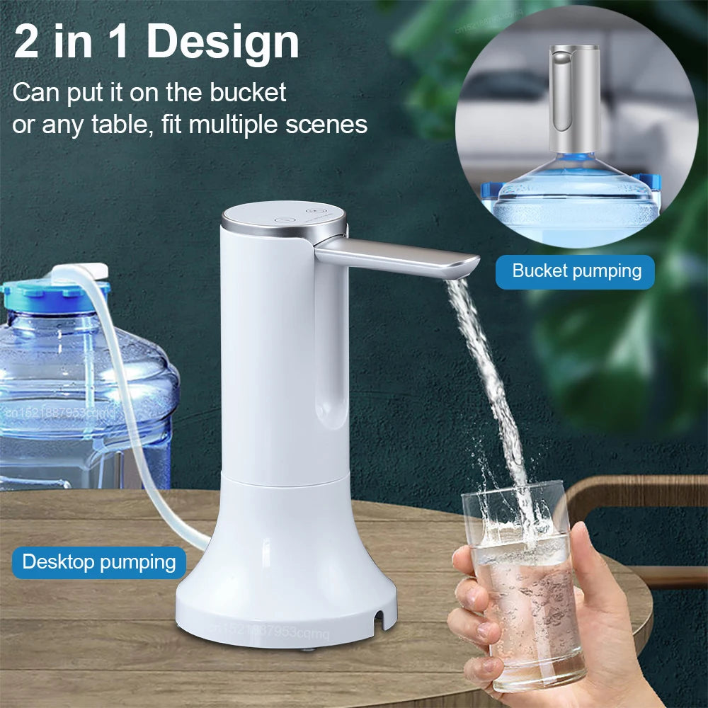 Steven Store™ Electric Water Gallon Pump - Rechargeable and easy-to-use electric water pump with one-touch operation and BPA-free materials for safe drinking water.
