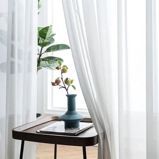Super Soft Great Hand Feeling White Tulle Curtains for Living Room Decoration