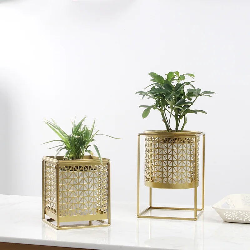 Steven Store™ Light luxury gold flower pot