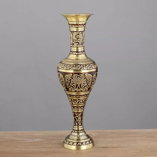 Large Bronze Metal Vase Europe Vintage Artificial Flowers Vase