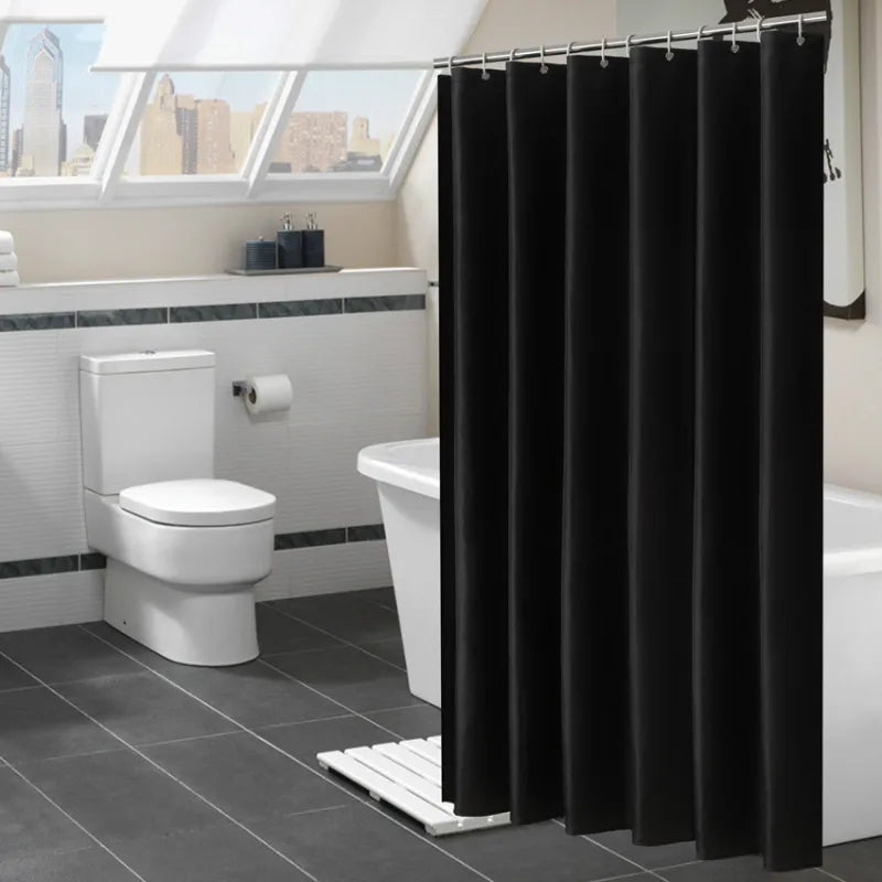 Steven Store™ Modern Black Shower Curtains - Sleek and elegant black shower curtains with waterproof material for a modern bathroom look.