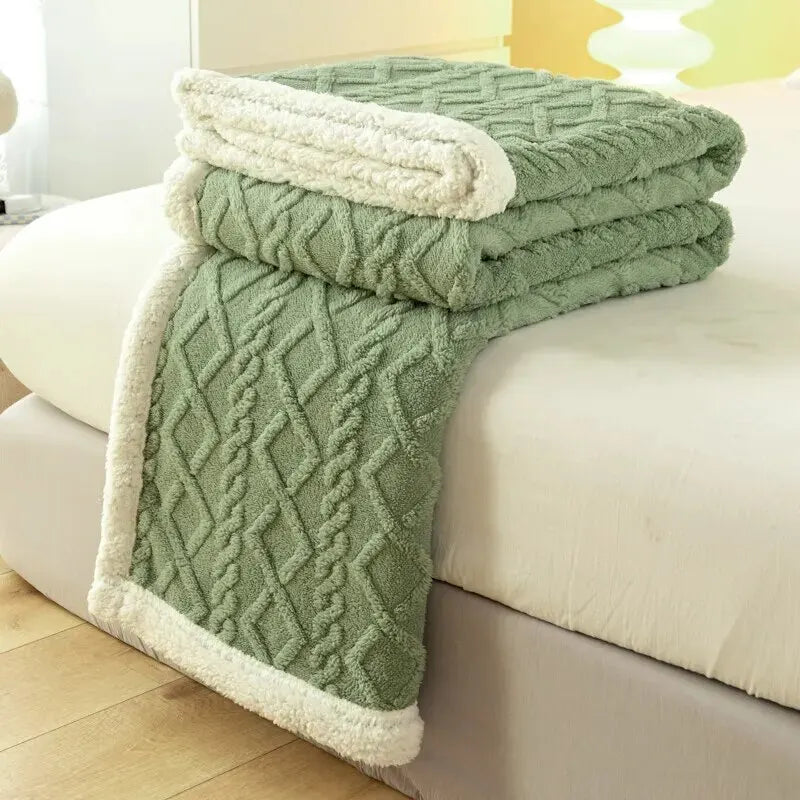 Steven Store™ Lamb Wool Tapestry Blanket: Soft and cozy lamb wool blanket with artistic tapestry design