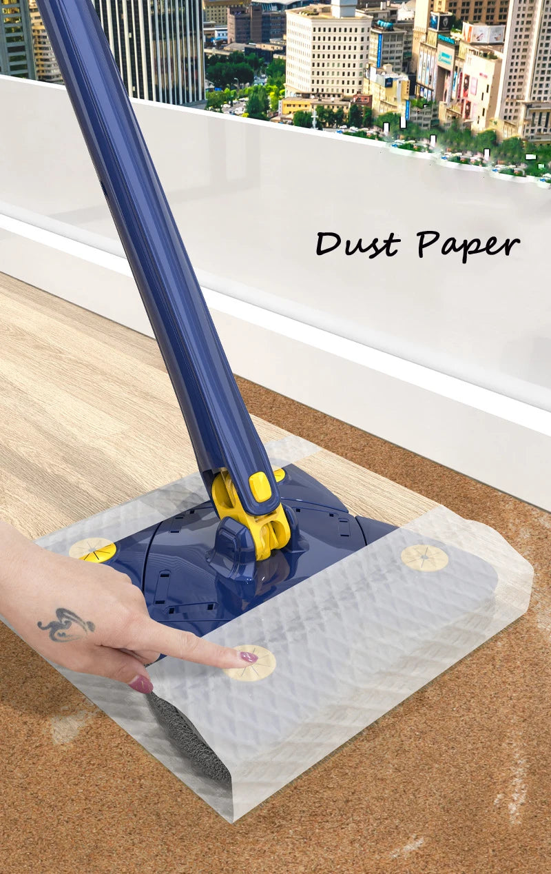 Steven Store™ Twist Clover Magic Mop - Innovative mop with twist mechanism and clover-shaped microfiber head for easy and thorough cleaning.