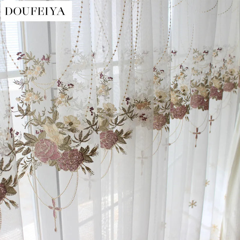 Luxury Lace Embroidered Sheer Curtains