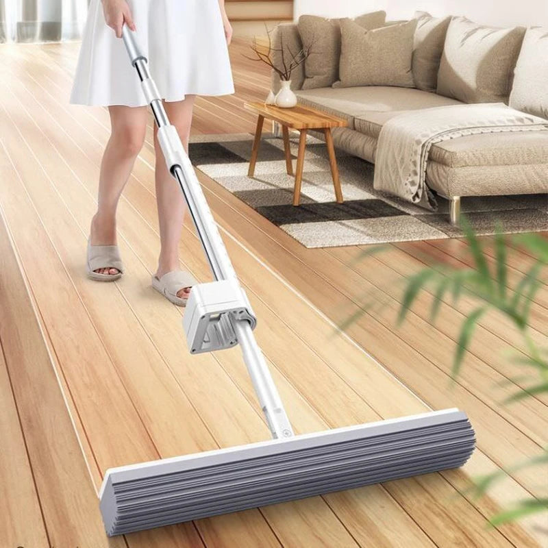 Steven Store™ Absorbent Wringer Mop - Ultra-absorbent microfiber head with built-in wringer mechanism and 360-degree swivel for efficient and effective floor cleaning.