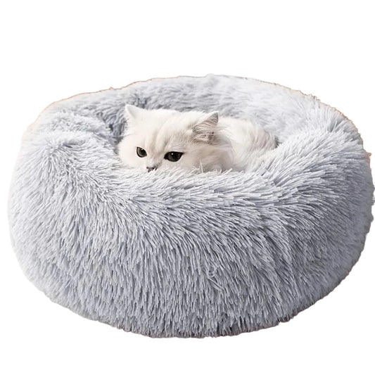 Image of a cat resting in a Steven Store™ Cat Bed with Long Plush