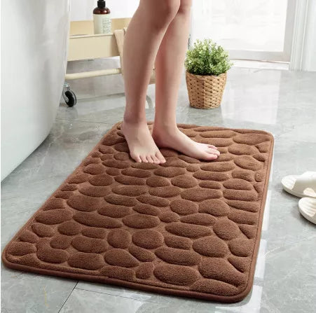 Steven Store™ Non-slip Bathroom Carpets Cobblestone - Stylish bathroom carpet with a cobblestone design, super absorbent material, and non-slip backing for enhanced comfort and safety.