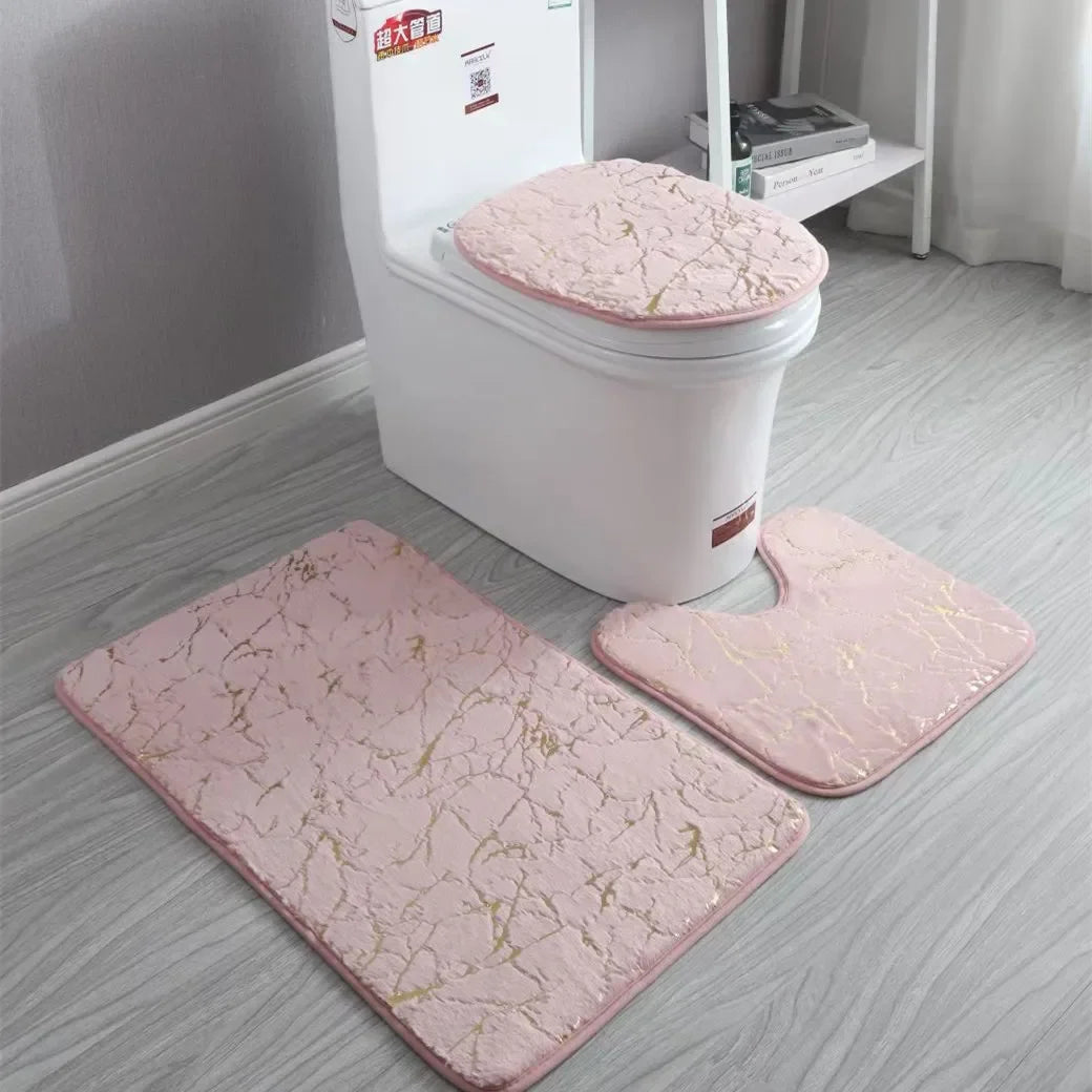 Steven Store™ Bathroom Mats Set - Soft and durable bathroom mats in various colors and patterns for enhanced bathroom decor.