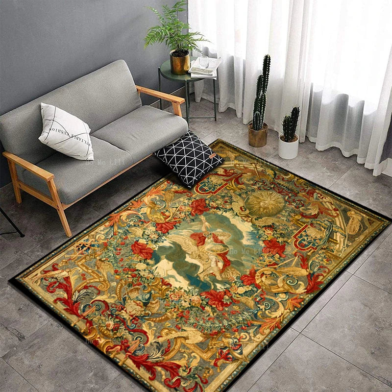 Steven Store™ Medieval Flemish Nobles Anti-Slip Carpet - Elegant carpet with medieval Flemish nobles design, featuring high-quality materials and anti-slip backing for safety and style.