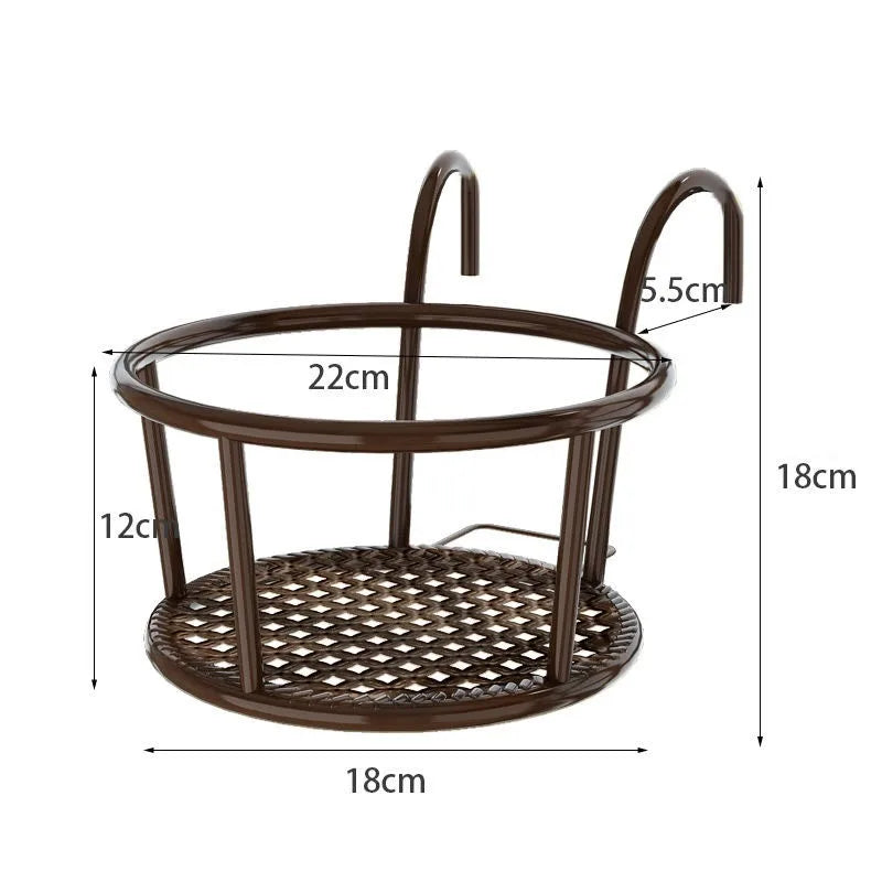 Steven Store™ European Style Iron Flower Stand - Elegant iron flower stand with a classic European design, ideal for displaying plants indoors or outdoors.
