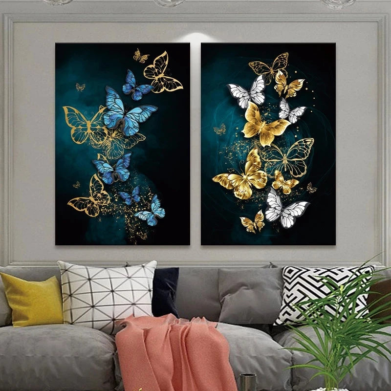 3pcs Butterfly Leaf Wall Art